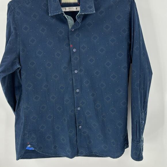 Robert Graham blue Aztec western indigenous blue button down s SIZE xl - Picture 6 of 10